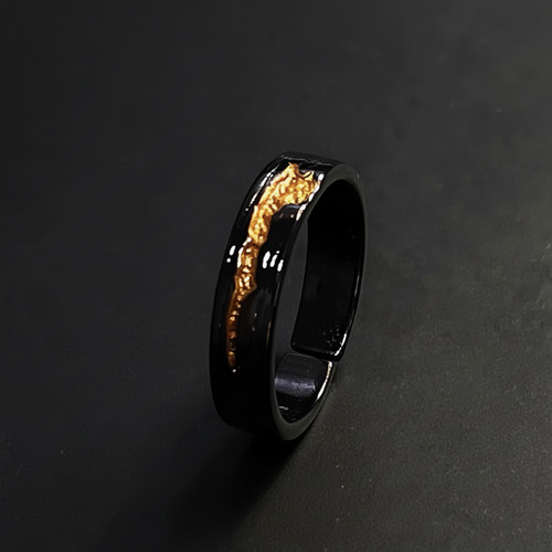 Herrenring schwarz gold - herrenring,