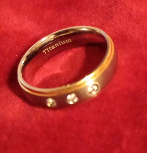 Titanium ring goldfarben mit - titanium,