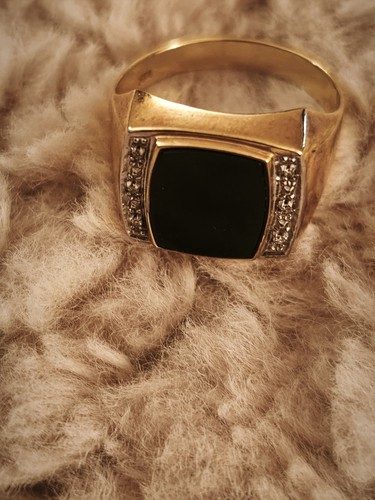 Herren siegelring 333 gold - gold, mit