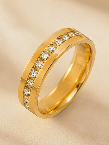 Edelstahl ring gold - silber, mit