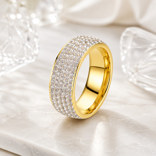 Edelstahl ring gold - edelstahl,