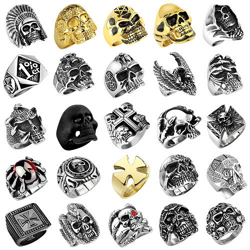 Totenkopf biker ring edelstahl - biker,