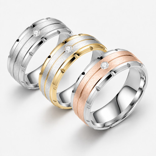Edelstahl ring gold - edelstahl,