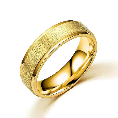 Edelstahl ring frosted - edelstahl, gold