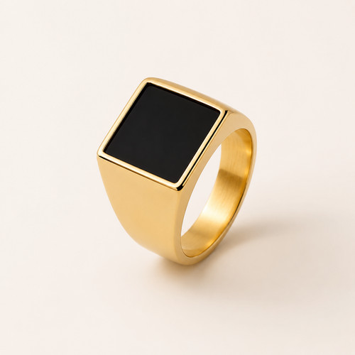 Edelstahl siegelring gold - edelstahl, &