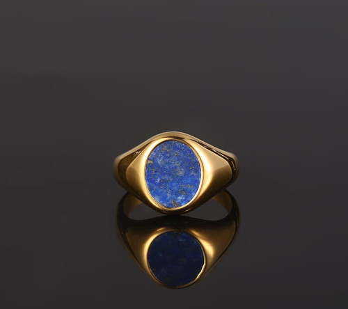 Lapislazuli gold siegelring - lapislazuli,