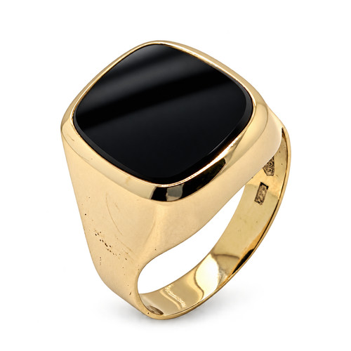 Siegelring 585 gelbgold onyx - 585,